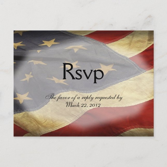American Flag Wedding RSVP Dinner Choice Postcard Einladungspostkarte (Vorderseite)