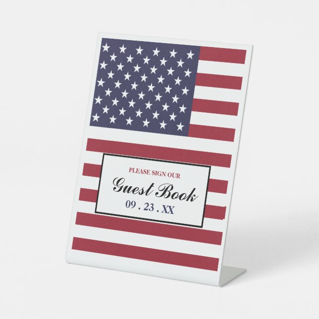 American Flag Wedding Sockelschild (Vorderseite)