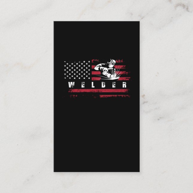 American Flag Welder USA Metalworking Weld Visitenkarte (Vorderseite)