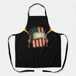 American Flag Welding Helmet Shape Cute Welder Schürze