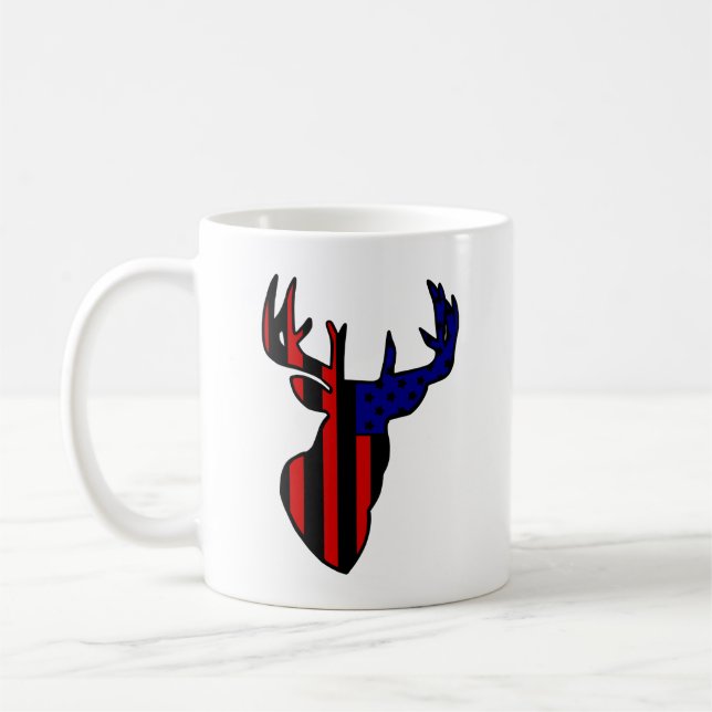 American Flag Whitetail Buck Kaffeetasse (Links)