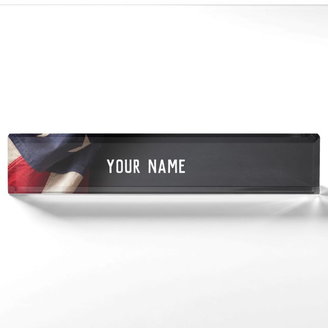 American Flag, wir haben Chalkboard Namensplakette (Vorderseite)