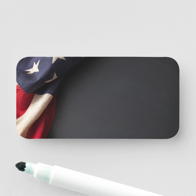 American Flag, wir haben Chalkboard Namensschild (Beispiel)