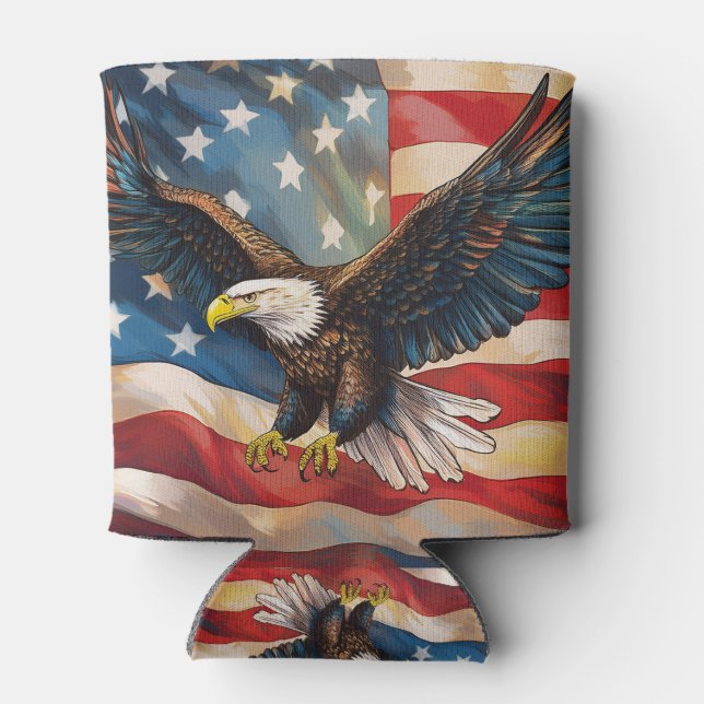 American Flag with Bald Eagle Dosenkühler (Rückseite)