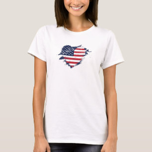 American Flag Women USA Star Strips Vierte Juli T-Shirt
