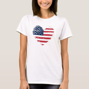 American Flag Women USA Star Strips Vierte Juli T-Shirt