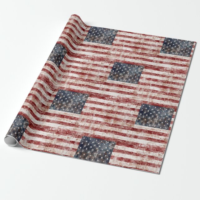 American Flag Wrapping Paper Geschenkpapier (Ungerollt)