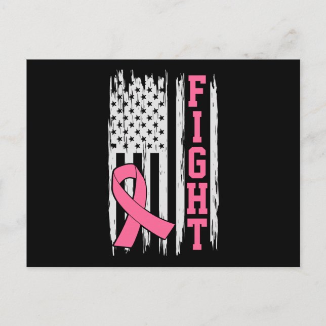 American Flag zur Sensibilisierung für Krebs Postkarte (Vorderseite)