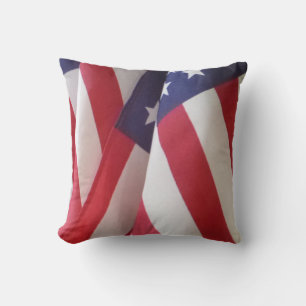 American Flags Red White Blue Square Kissen
