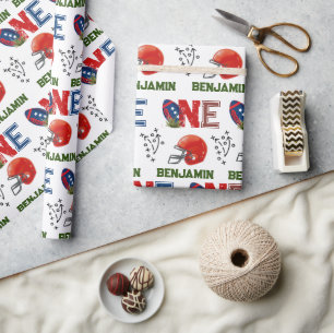 American Football 1. Geburtstag Geschenkpapier