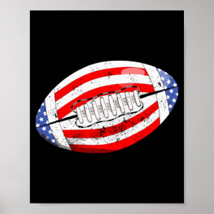 American Football Amerikanische Flagge 4. Juli Kin Poster