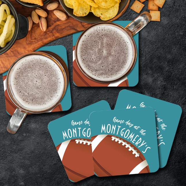 American Football Aqua Rechteckiger Pappuntersetzer (Von Creator hochgeladen)