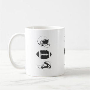 American Football Ausrüstung Silhouette   Helm Bal Kaffeetasse