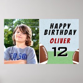 American Football Ball Birthday Party Foto Poster