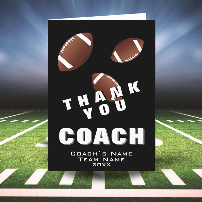 American Football Ball Black Danke Coach Card (Von Creator hochgeladen)