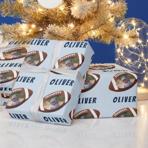 American Football Ball Boy Foto-Geschenkpapier Geschenkpapier