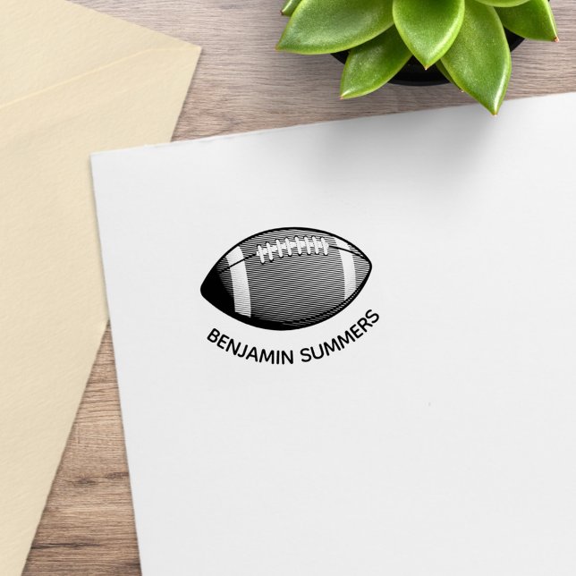 American Football Ball Custom Name 1x1 Gummistempel (Von Creator hochgeladen)