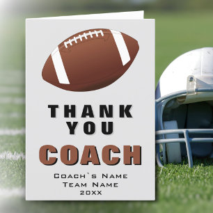 American Football Ball Danke Trainer Karte