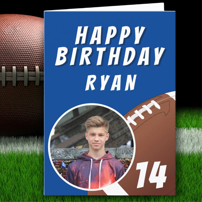 American Football Ball Foto Happy Birthday Dankeskarte (Von Creator hochgeladen)