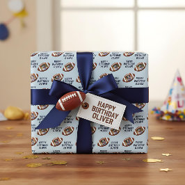 American Football Ball Happy Birthday Boy Foto Geschenkpapier