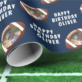 American Football Ball Happy Birthday Boy Foto Geschenkpapier