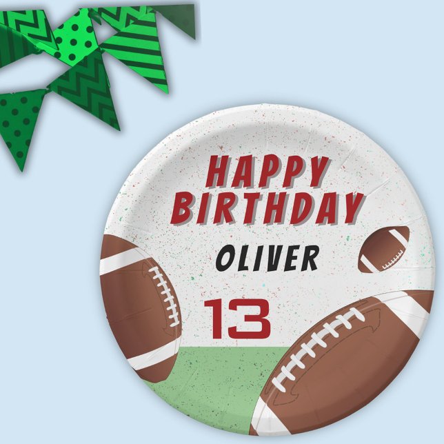 American Football Ball Happy Birthday Party Pappteller (Von Creator hochgeladen)
