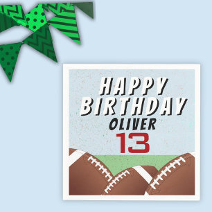 American Football Ball Happy Birthday Party Serviette