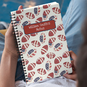 American Football Ball I USA Flag Zurück zur Schul Notizbuch