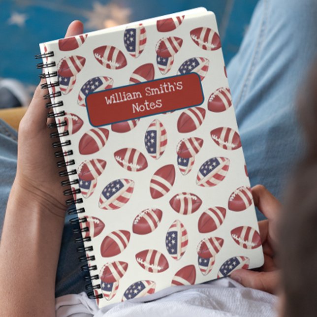 American Football Ball I USA Flag Zurück zur Schul Notizbuch (Von Creator hochgeladen)