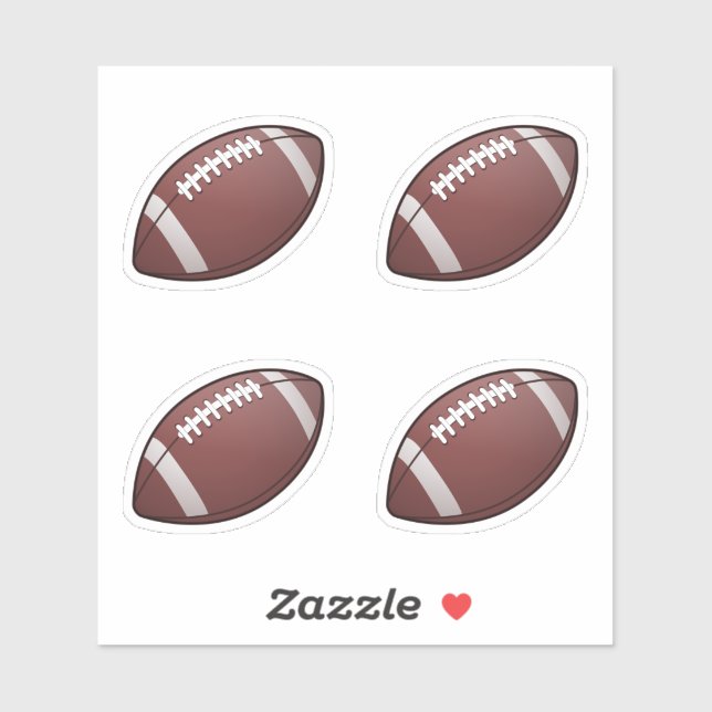 American Football Ball Set 4 Aufkleber (Blatt)