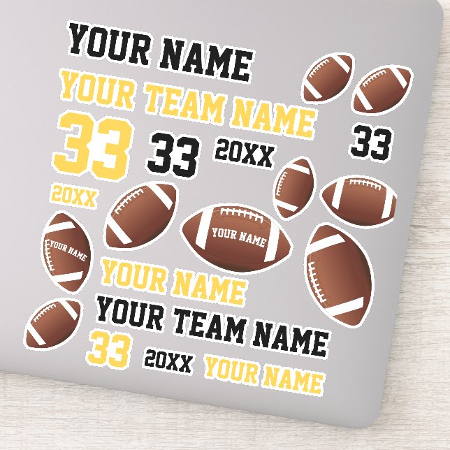 American Football Ball Team Name Aufkleber (Detail)
