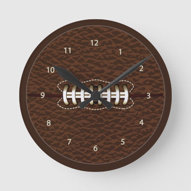 American Football Ball Wall Clock Runde Wanduhr (Vorderseite)