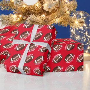 American Football Bälle Name Rot Weihnachten Geschenkpapier