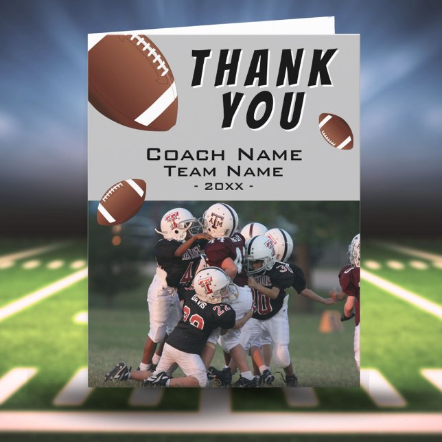 American Football Balls Coach Photo Dankeskarte (Von Creator hochgeladen)