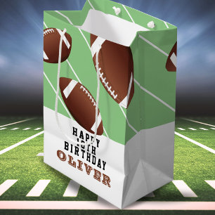 American Football Balls Fun Kids Haqppy Birthday Mittlere Geschenktüte