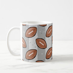 American Football Balls - Muster auf Grau Kaffeetasse