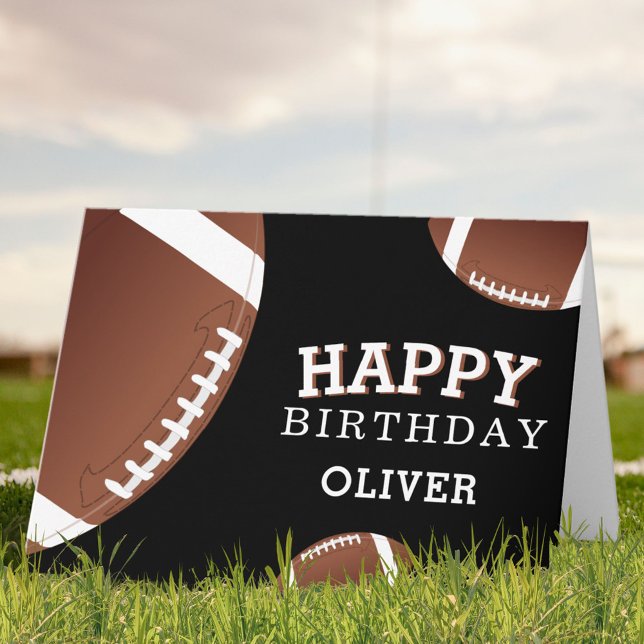 American Football Balls Sports Happy Birthday Kids Karte (Von Creator hochgeladen)