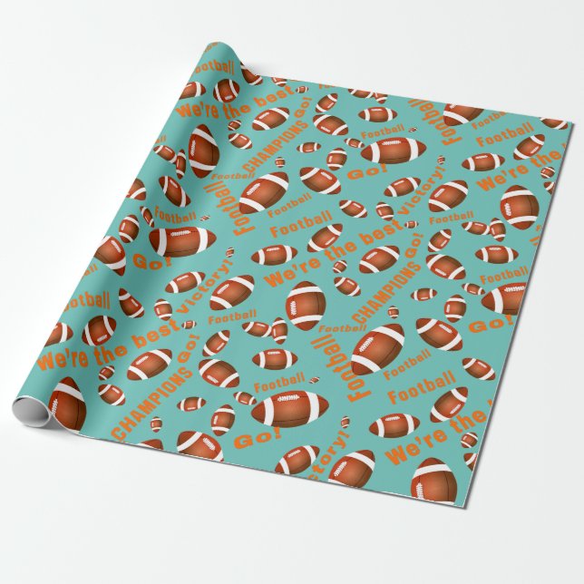 American Football Balls und Inspiration Text Geschenkpapier (Ungerollt)