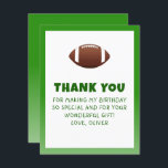 American Football Birthday Dankeskarte<br><div class="desc">American Football Geburtstag Dankeschön Karte. Ein moderner Geburtstag Dankeschön Karte für Ihre Freunde und Familie. Personalisieren Sie die Karte mit Ihrem Namen und Text. Großartig wie danke Karte für Jungs,  die Liebe Fußball.</div>