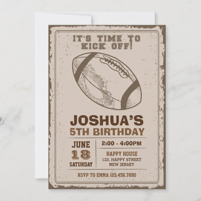 American Football Birthday Einladung (Vorderseite)