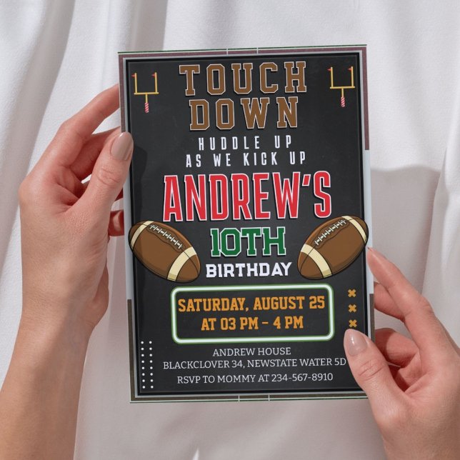 American Football Birthday Party Einladung (American Football Birthday Party Invitation)