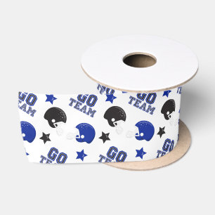 American Football Blue and Black Muster Satinband