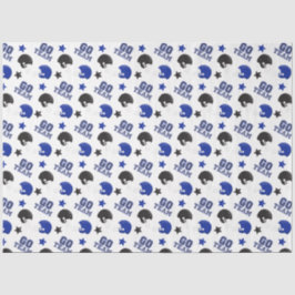 American Football Blue and Black Muster Seidenpapier