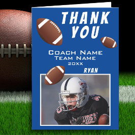 American Football Blue Vielen Dank Coach Foto Card Dankeskarte