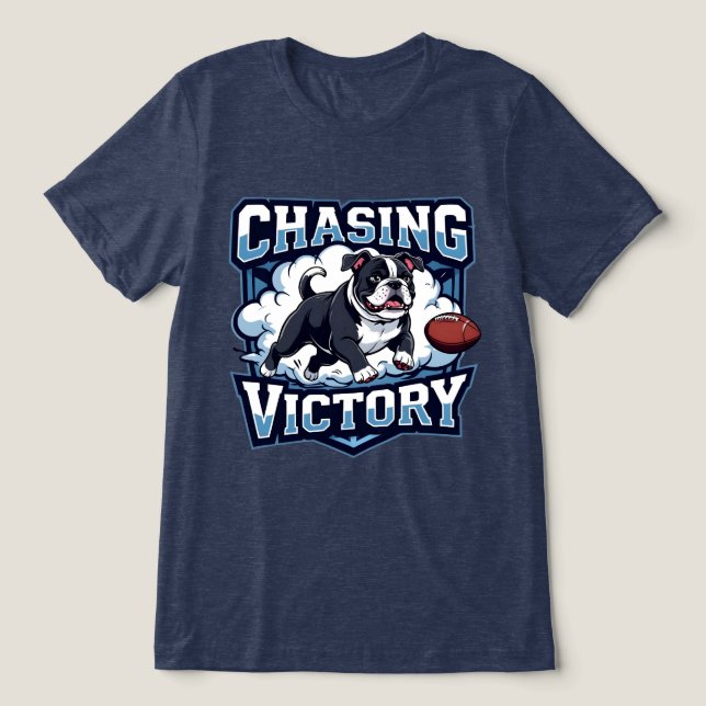 American Football Chasing Sieger Tri-Blend Shirt (Design Vorderseite)