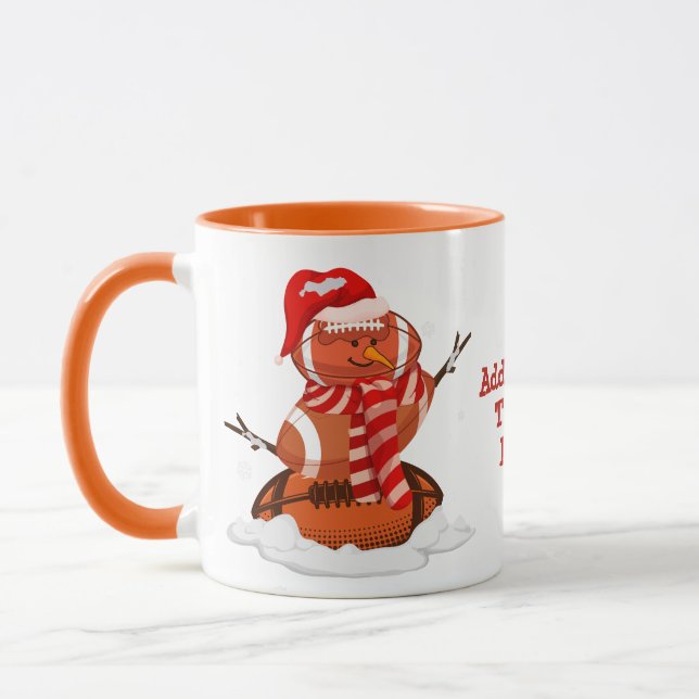 American Football Christmas Snowman Snowball Tasse (Links)