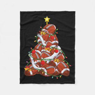 American Football Christmas Tree Xmas Pajamas Play Fleecedecke