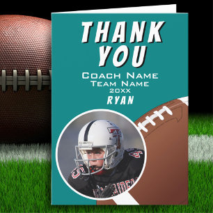 American Football Coach Football Ball Aquamarines Dankeskarte
