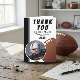 American Football Coach Football Ball Black Foto Dankeskarte