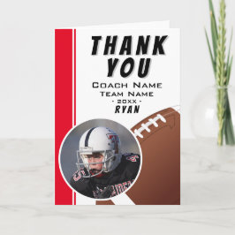 American Football Coach Football Ball Red Foto Dankeskarte